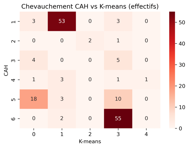 matrice cluster effectif